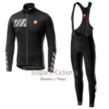 Castelli Raddoppia 2 Ropa Ciclismo Culotte Largo 2019 Hombre Mangas Largas Negro Plata