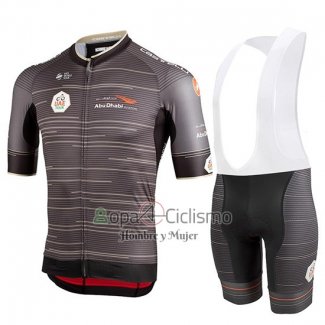 Castelli UAE Tour Ropa Ciclismo Culotte Corto 2019 Hombre Mangas Cortas Gris