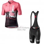 Giro d'Italia Ropa Ciclismo Culotte Corto 2020 Hombre Mangas Cortas Blanco Negro Rosa