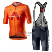 Ineos Grenadiers Ropa Ciclismo Culotte Corto 2021 Mangas Cortas Naranja