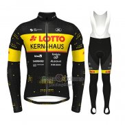 Lotto-kern Haus Ropa Ciclismo Culotte Largo 2022 Hombre Mangas Largas Negro AMarillo