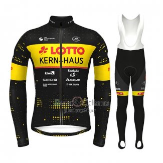 Lotto-kern Haus Ropa Ciclismo Culotte Largo 2022 Hombre Mangas Largas Negro AMarillo