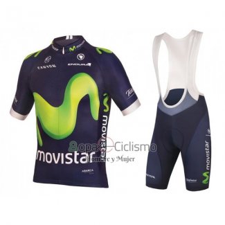 Movistar Ropa Ciclismo Culotte Corto 2016 Mangas Cortas Verde y Azul