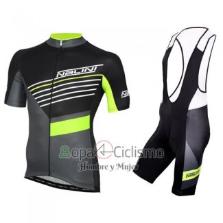 Nalini Ropa Ciclismo Culotte Corto 2016 Men Mangas Cortas Negro y Verde