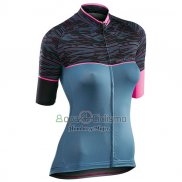 Northwave Ropa Ciclismo Culotte Corto 2017 Mujer Mangas Cortas Negro y Azul1