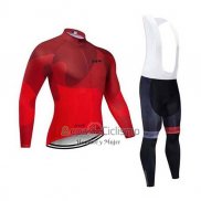 Northwave Ropa Ciclismo Culotte Largo 2020 Hombre Mangas Largas Rojo