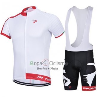 Pinarello Ropa Ciclismo Culotte Corto 2018 Hombre Mangas Cortas Blanco Rojo