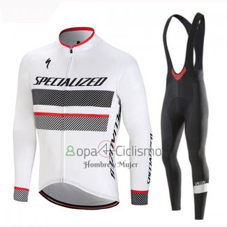 Specialized Ropa Ciclismo Culotte Largo 2018 Hombre Mangas Largas Blanco