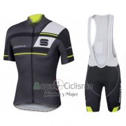 Sportful Ropa Ciclismo Culotte Corto 2016 Hombre Mangas Cortas Negro y Verde