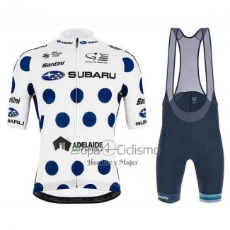 Subaru Lider Ropa Ciclismo Culotte Corto 2020 Hombre Mangas Cortas Blanco Azul