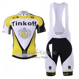 Tinkoff Ropa Ciclismo Culotte Corto 2017 Mangas Cortas AMarillo