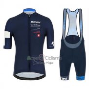 Tour de Suisse Ropa Ciclismo Culotte Corto 2019 Hombre Mangas Cortas APagado Azul Blanco