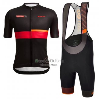 Vuelta Espana Ropa Ciclismo Culotte Corto 2022 Hombre Mangas Cortas Negro Rojo