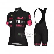 Ale Ropa Ciclismo Culotte Corto 2021 Mujer Mangas Cortas Negro Fucsia