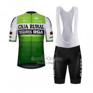 Caja Rural Ropa Ciclismo Culotte Corto 2020 Hombre Mangas Cortas Blanco Verde