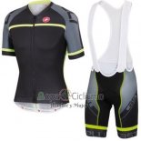 Castelli Ropa Ciclismo Culotte Corto 2016 Hombre Mangas Cortas Gris y AMarillo