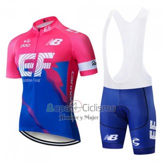 Ef Education First Ropa Ciclismo Culotte Corto 2019 Mangas Cortas Azul Rosa