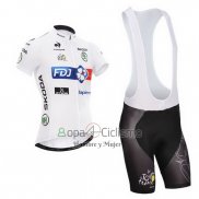 Fdj Lider Ropa Ciclismo Culotte Corto 2014 Hombre Mangas Cortas Blanco