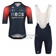 Ineos Grenadiers Ropa Ciclismo Culotte Corto 2022 Mangas Cortas Rojo Azul