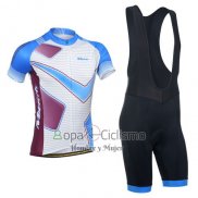 Monton Ropa Ciclismo Culotte Corto 2014 Hombre Mangas Cortas Violeta y Azul