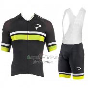 Pinarello Ropa Ciclismo Culotte Corto 2017 Hombre Mangas Cortas Negro y AMarillo