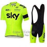 Sky Ropa Ciclismo Culotte Corto 2016 Mangas Cortas AMarillo