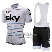 Sky Ropa Ciclismo Culotte Corto 2018 Mangas Cortas Blanco y Negro