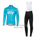 Sky Ropa Ciclismo Culotte Largo 2017 Mangas Largas Azul