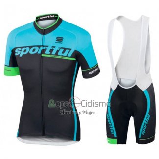 Sportful Sc Ropa Ciclismo Culotte Corto 2017 Hombre Mangas Cortas Azul Claro y Negro