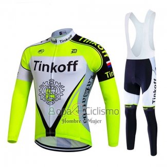 Tinkoff Ropa Ciclismo Culotte Largo 2017 Mangas Largas Brillante Verde