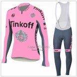 Tinkoff Ropa Ciclismo Culotte Largo 2018 Mangas Largas Rosa