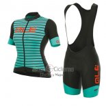 Ale R-ev1 Marina Ropa Ciclismo Culotte Corto 2017 Mujer Mangas Cortas Azul Claro y Negro