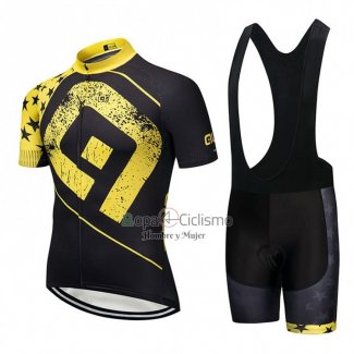 Ale Ropa Ciclismo Culotte Corto 2018 Mujer Mangas Cortas Negro y AMarillo