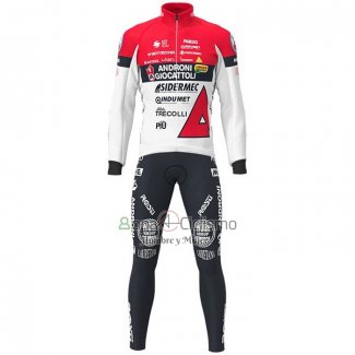 Androni Giocattoli Ropa Ciclismo Culotte Largo 2021 Hombre Mangas Largas Blanco Rojo