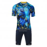 Astana Qazaqstan Team Ropa Ciclismo Culotte Corto 2023 Mangas Cortas Azul