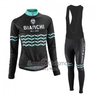 Bianchi Ropa Ciclismo Culotte Largo 2016 Mujer Mangas Largas Negro