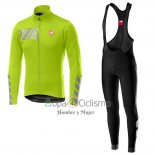 Castelli Raddoppia 2 Ropa Ciclismo Culotte Largo 2019 Hombre Mangas Largas Verde Plata