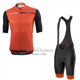 Castelli Ropa Ciclismo Culotte Corto 2021 Hombre Mangas Cortas Naranja(1)