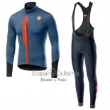 Castelli TRAS Ropa Ciclismo Culotte Largo 2019 Hombre Mangas Largas Azul Naranja