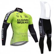 Euskadi Murias Ropa Ciclismo Culotte Largo 2018 Hombre Mangas Largas Verde y Negro