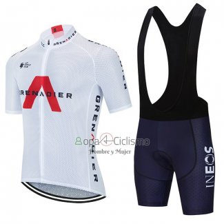 Ineos Grenadiers Ropa Ciclismo Culotte Corto 2021 Mangas Cortas Blanco