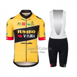 Jumbo Visma Ropa Ciclismo Culotte Corto 2022 Mangas Cortas AMarillo