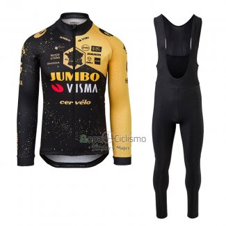 Jumbo Visma Ropa Ciclismo Culotte Largo 2023 Mangas Largas Profundo Negro