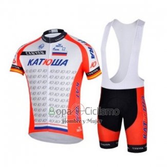 Katusha Ropa Ciclismo Culotte Corto 2018 Mangas Cortas Blanco Rojo