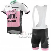 Lotto NL-Jumbo Ropa Ciclismo Culotte Corto 2019 Mangas Cortas Rosa Blanco