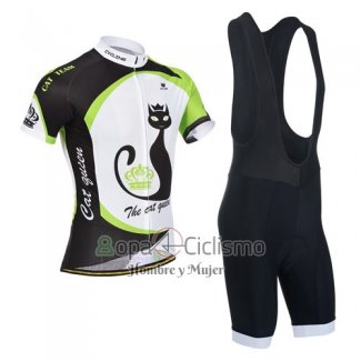 Monton Ropa Ciclismo Culotte Corto 2014 Hombre Mangas Cortas Verde y Blanco