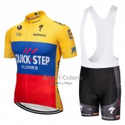 Quick Step Floor Ropa Ciclismo Culotte Corto 2018 Mangas Cortas Quick Step Floors AMarillo Azul Rojo