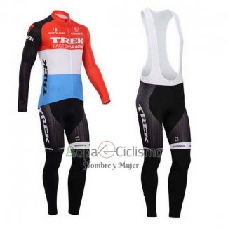 Trek Factory Racing Ropa Ciclismo Culotte Largo 2014 Mangas Largas Rojo y Blanco