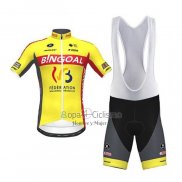 Wallonie Bruxelles Ropa Ciclismo Culotte Corto 2020 Hombre Mangas Cortas AMarillo Rojo