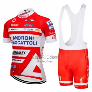 Androni Giocattoli Ropa Ciclismo Culotte Corto 2018 Hombre Mangas Cortas Naranja y Blanco